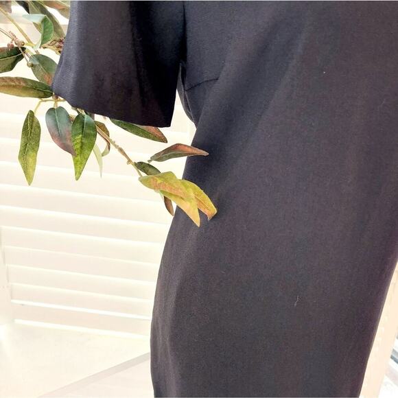 ZARA WOMEN BLACK TASSEL SHIFT DRESS ZIP BACK SIZE MED - Picture 6 of 6